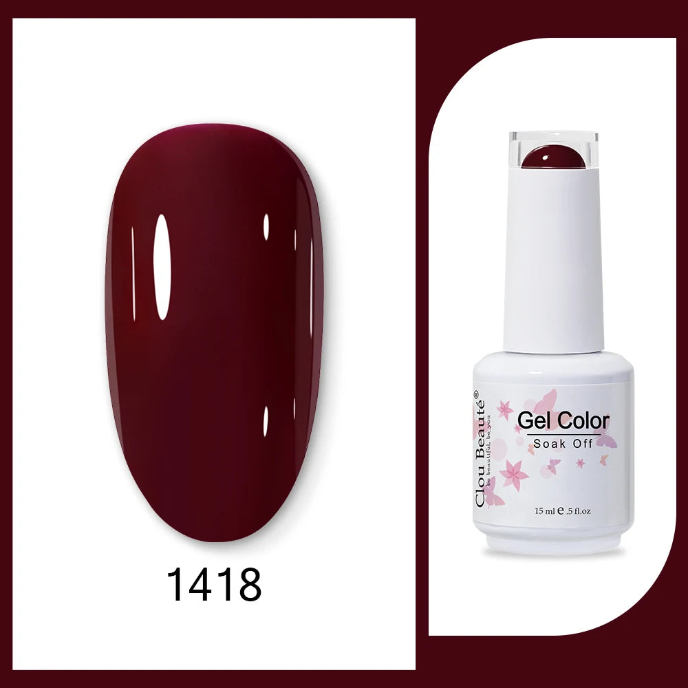Clou Beaute 15ml HEMA & TPO Free Gel Polish - Army Green Organic Semi-Permanent Nail Art