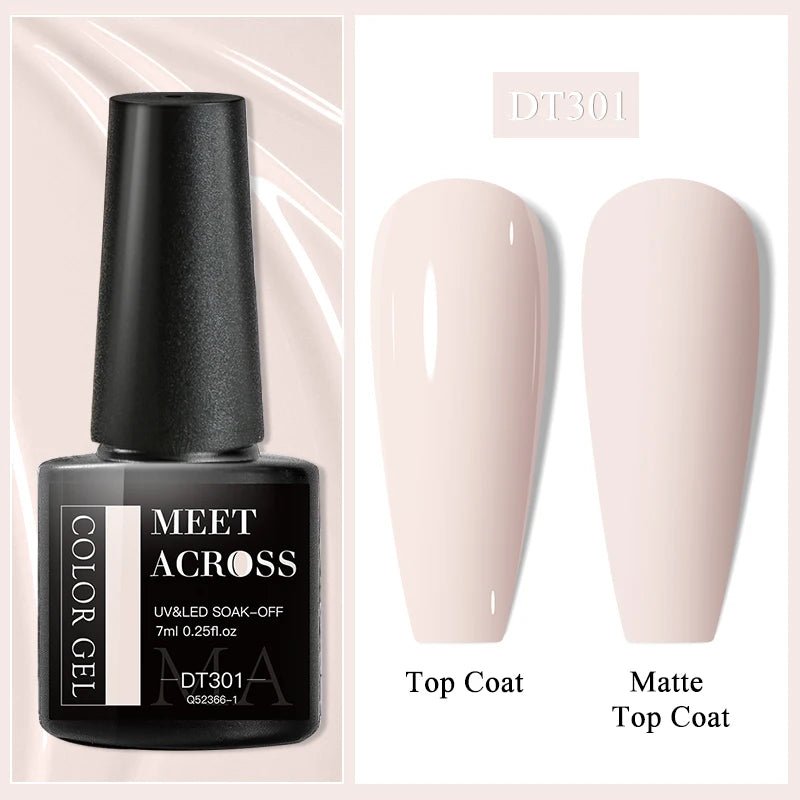 MEET ACROSS 7ml Wine Red Gel Polish - Long-Lasting French Style Nail Art Varnish