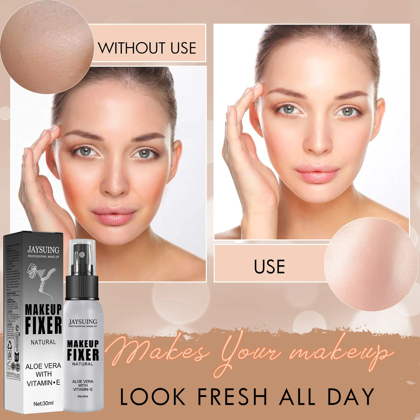 Jaysuing Sweat-Proof Matte Setting Spray - Oil Control, Long-Lasting Quick Fixer