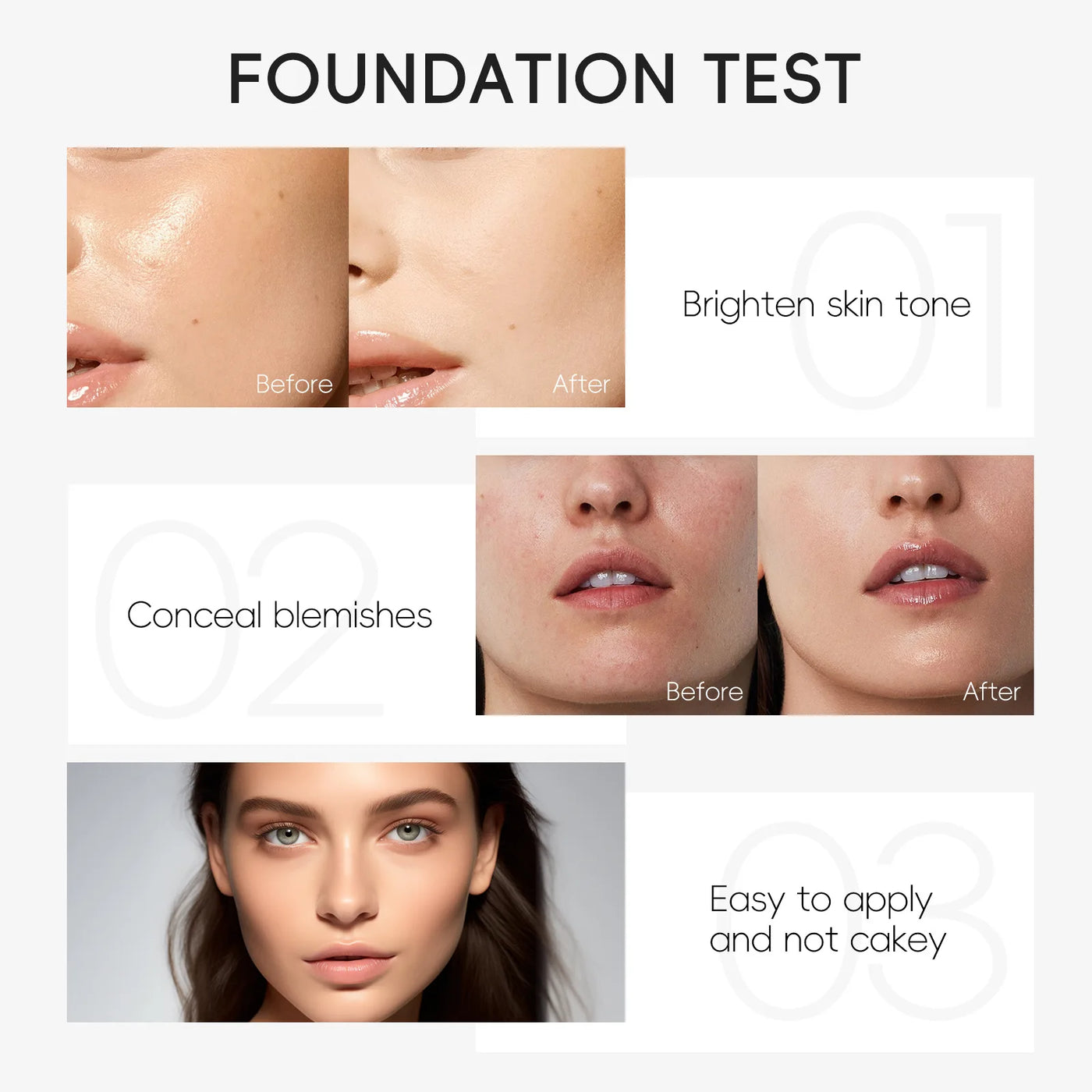 LAIKOU 30ml Hydrating Liquid Foundation - Full Coverage Creamy Natural Finish