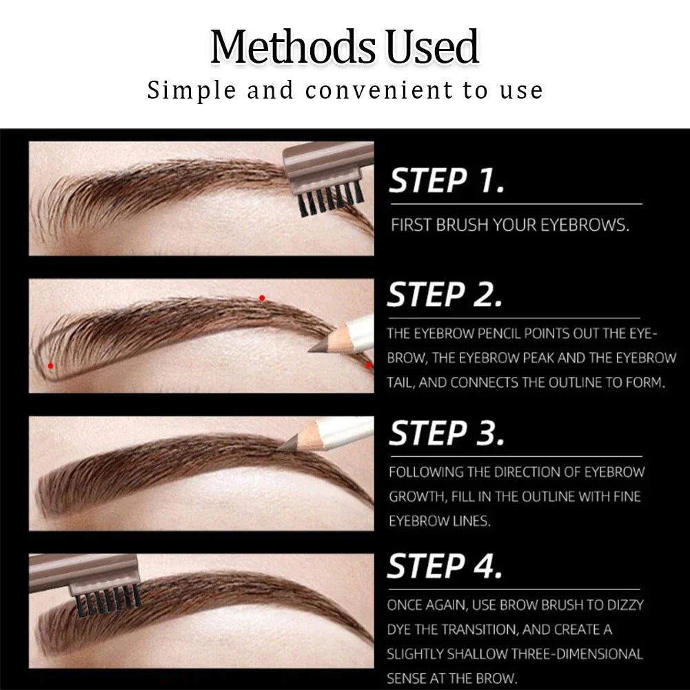 MAANGE Waterproof Eyebrow Pencil & Liner - Long-Lasting Natural Brown Definition