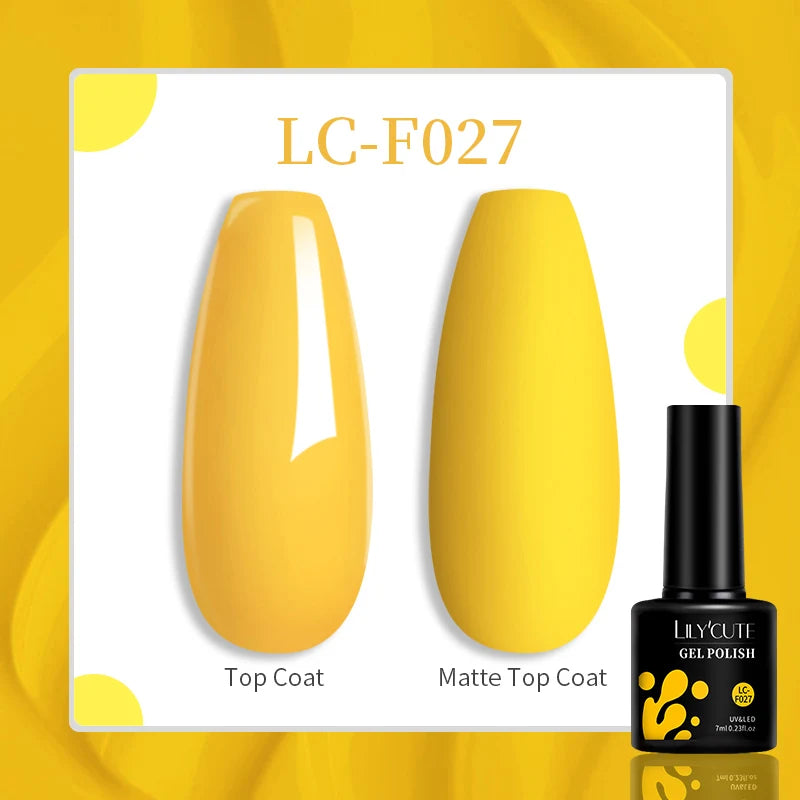 LILYCUTE 7ml Jelly Amber Dark Bloom Leopard Gel Polish - Semi-Permanent UV Nail Art