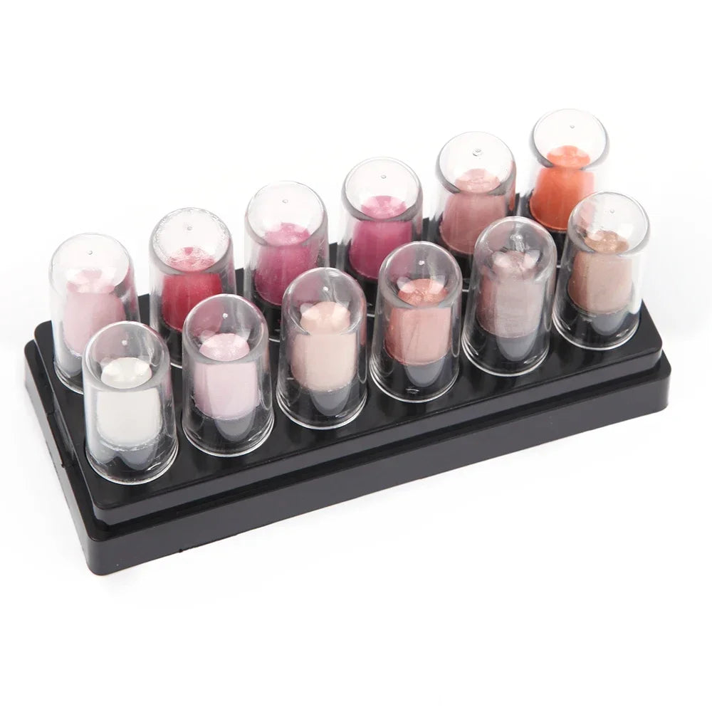 12-Color Eyeshadow Pencil Set - Waterproof Glitter, Shimmer & Matte Shades