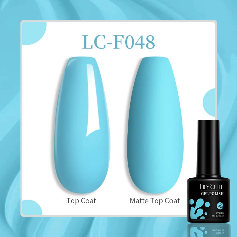 LILYCUTE 7ml Jelly Amber Dark Bloom Leopard Gel Polish - Semi-Permanent UV Nail Art