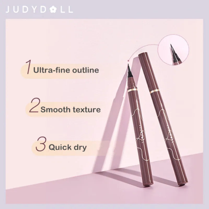 Judydoll Ultra-Fine Matte Liquid Eyeliner & Lying Silkworm Pen - Fast Dry Smooth Lasting