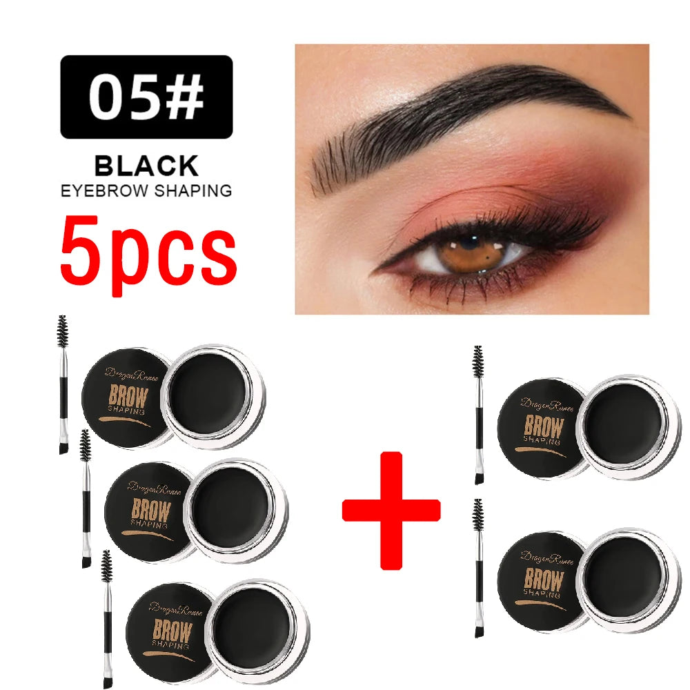 3D Wild Eyebrow Cream Gel Wax - Matte Brown & Black Natural Tint Enhancer Set