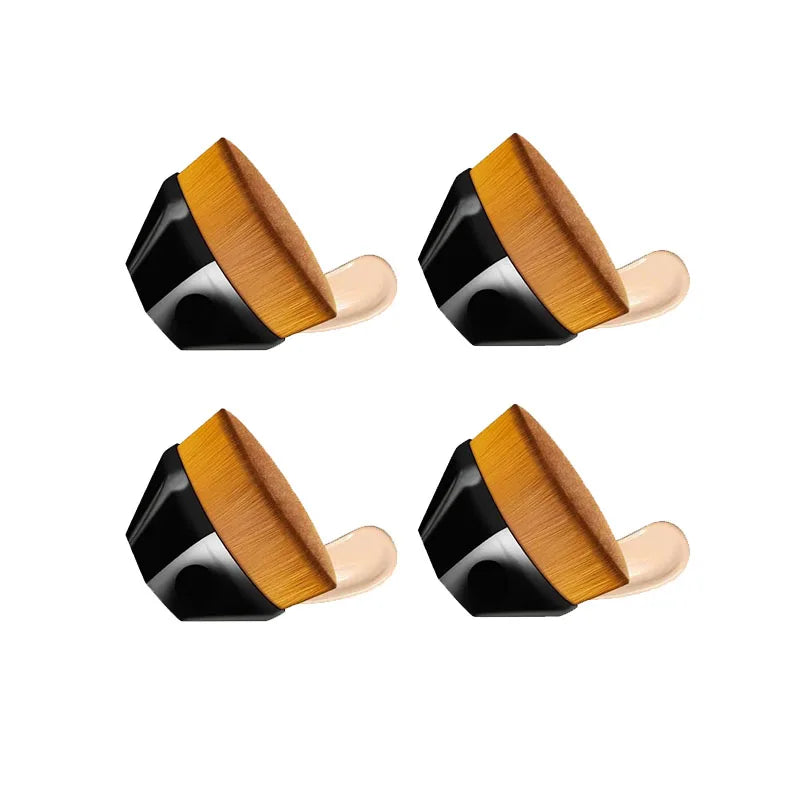 Professional Powder & Blusher Foundation Brush - Soft Wool Fiber, Available in 1-4 Pack