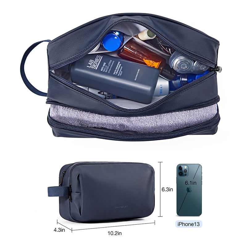 BAGSMART Waterproof Travel Dopp Kit - Lightweight Toiletries & Cosmetic Bag for Men & Women