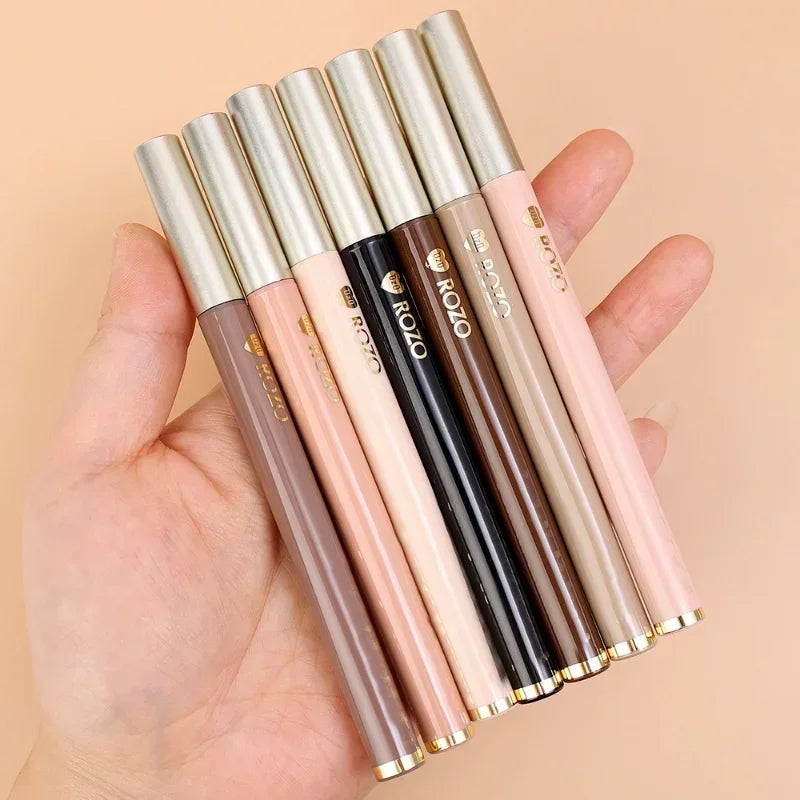 7-Color Glitter & Matte Eyeliner Pencil Set - Diamond, Champagne Gold & Lying Silkworm
