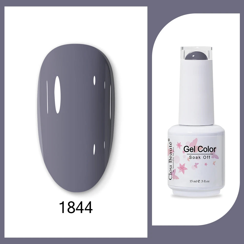 Clou Beaute 15ml HEMA & TPO Free Gel Polish - Army Green Organic Semi-Permanent Nail Art