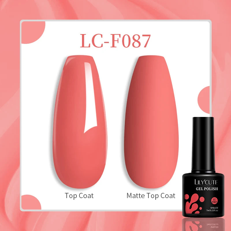 LILYCUTE 7ml Jelly Amber Dark Bloom Leopard Gel Polish - Semi-Permanent UV Nail Art