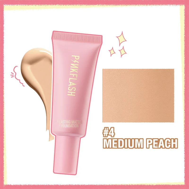 PINKFLASH Full Coverage Matte Foundation - Smooth Oil-Control Natural Look