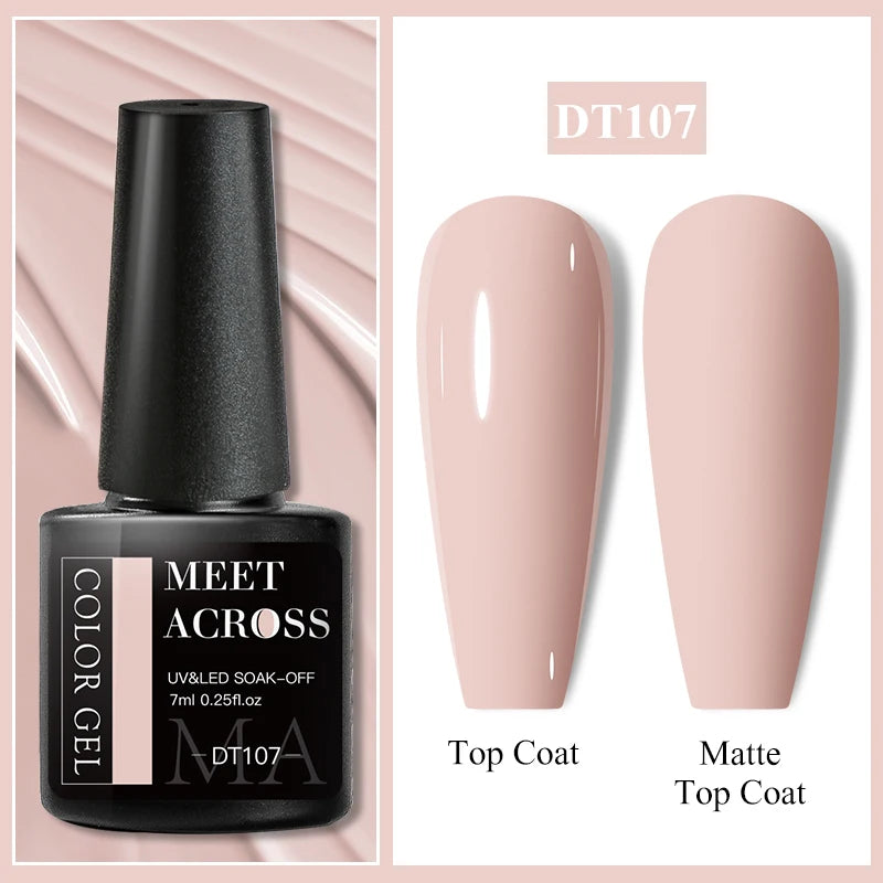 MEET ACROSS 7ml Wine Red Gel Polish - Long-Lasting French Style Nail Art Varnish