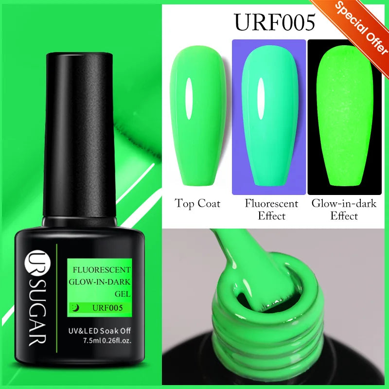UR SUGAR 7.5ml Reflective Glitter Gel Polish - Pink Sequins UV Soak-Off Semi-Permanent