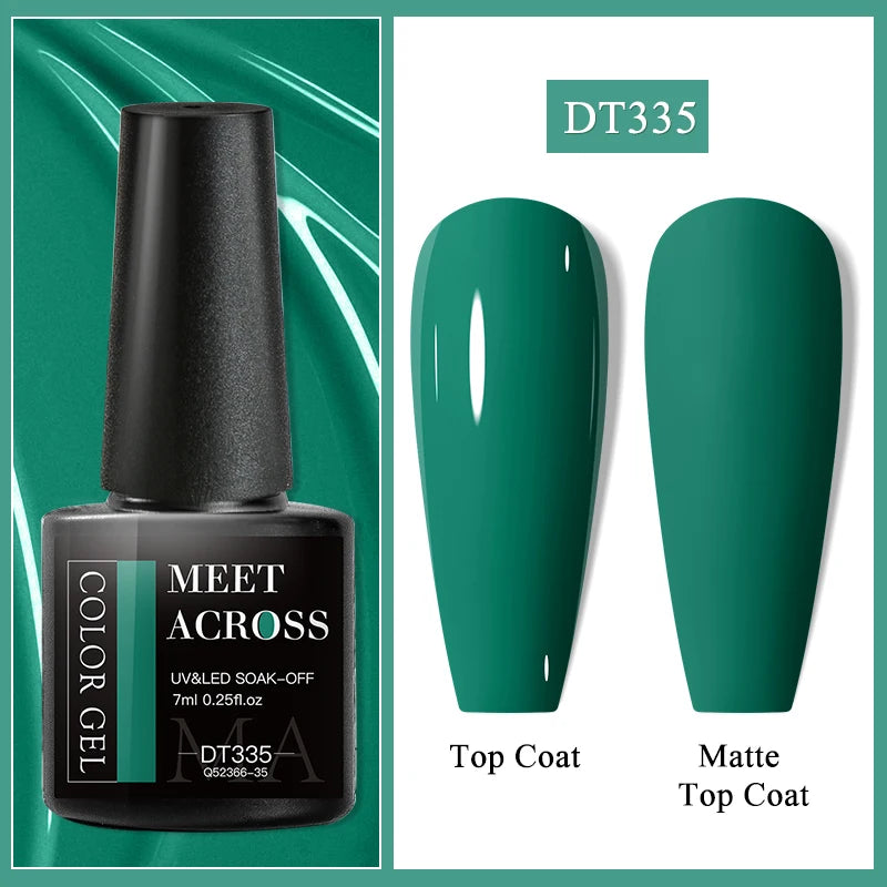 MEET ACROSS 7ml Wine Red Gel Polish - Long-Lasting French Style Nail Art Varnish