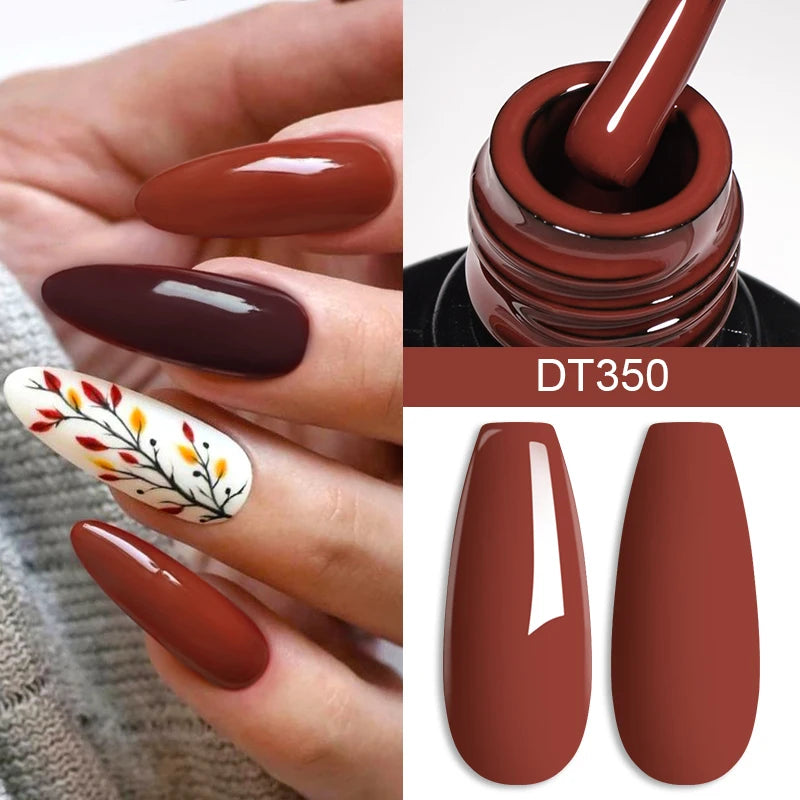 MEET ACROSS 7ml Wine Red Gel Polish - Long-Lasting French Style Nail Art Varnish