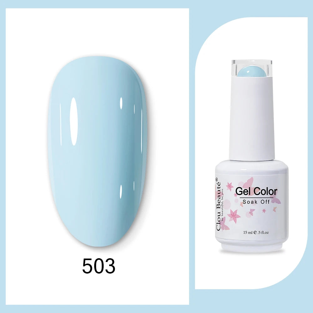 Clou Beaute 15ml HEMA & TPO Free Gel Polish - Army Green Organic Semi-Permanent Nail Art
