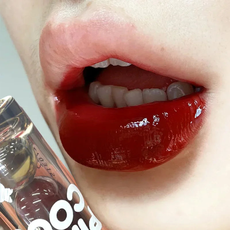Mirror Glass Lip Tint - Punk Dark Red Juice Glaze, Water-Light Clear Liquid Liptint