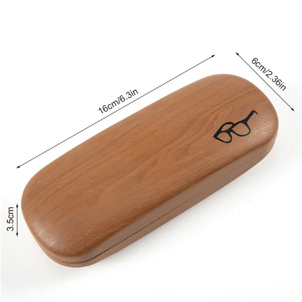 LOVINGFANG Wood Grain Hard Glasses Case - Portable Reading Spectacle Box for Men & Women