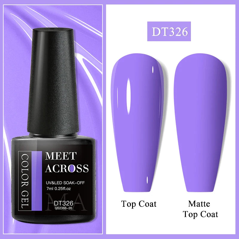 MEET ACROSS 7ml Wine Red Gel Polish - Long-Lasting French Style Nail Art Varnish