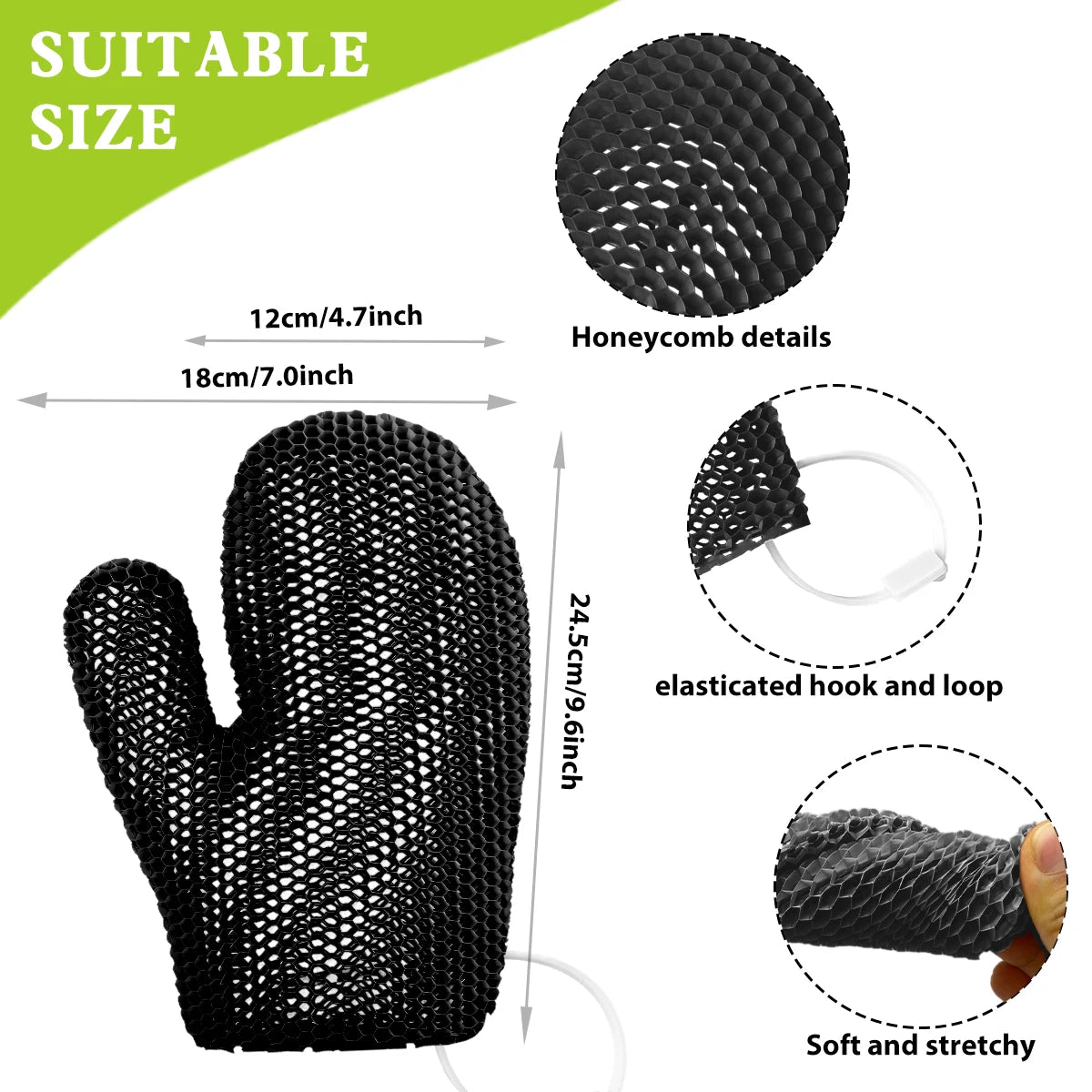 Honeycomb TPU Exfoliating Shower Glove - Antibacterial, High Elasticity Body Scrub