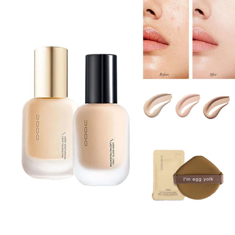 UODO 30ml Long-Lasting BB Cream Foundation - Pore-Minimizing, Waterproof for Dry to Oily Skin
