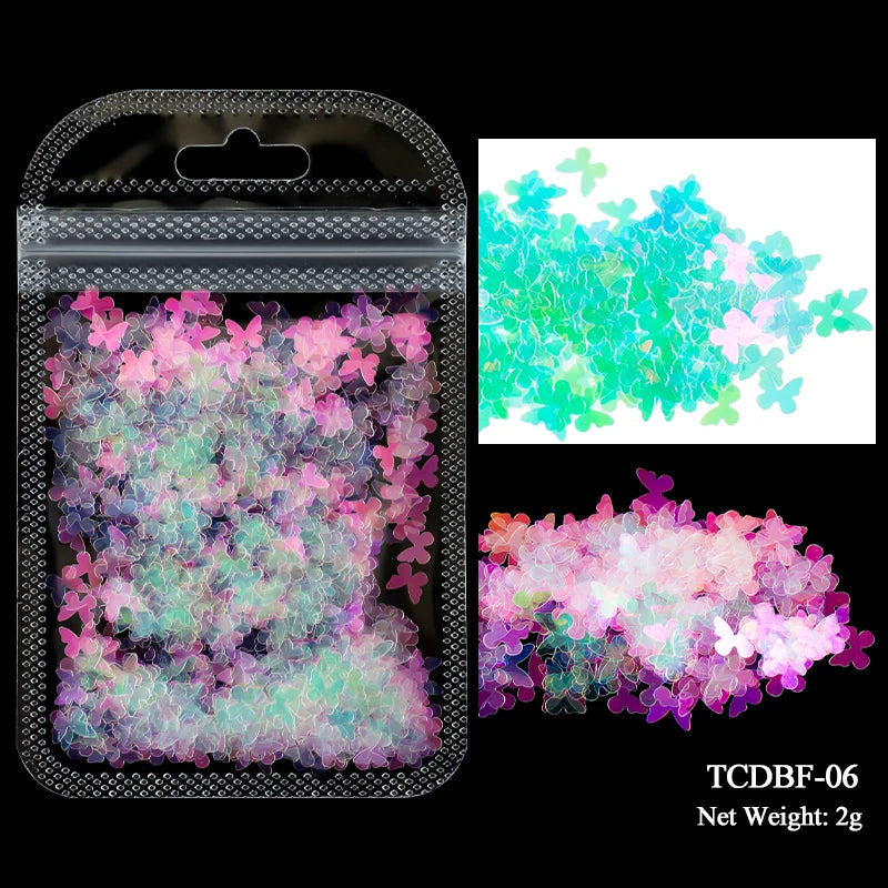 2g Holographic Nail Art Glitter Sequins - Laser Star Butterfly AB Paillette DIY Decorations