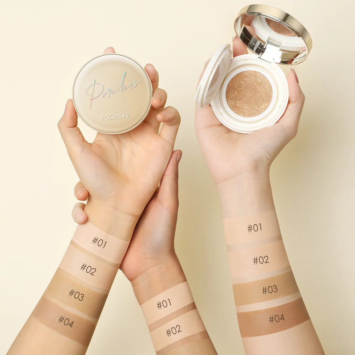 FOCALLURE Air Cushion Foundation - Waterproof Matte, Poreless Full Coverage