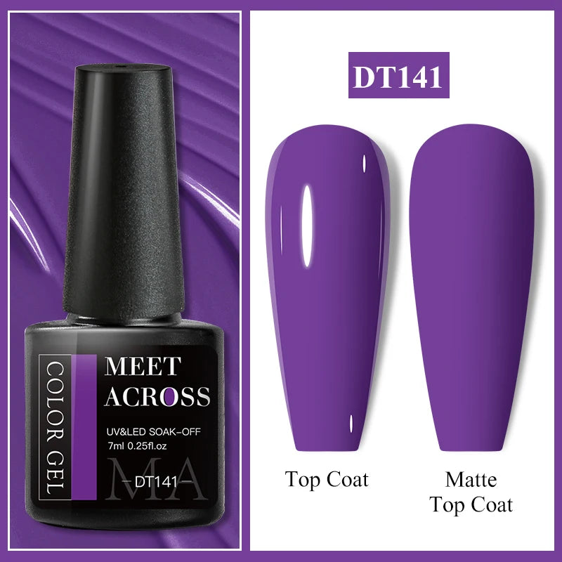 MEET ACROSS 7ml Wine Red Gel Polish - Long-Lasting French Style Nail Art Varnish