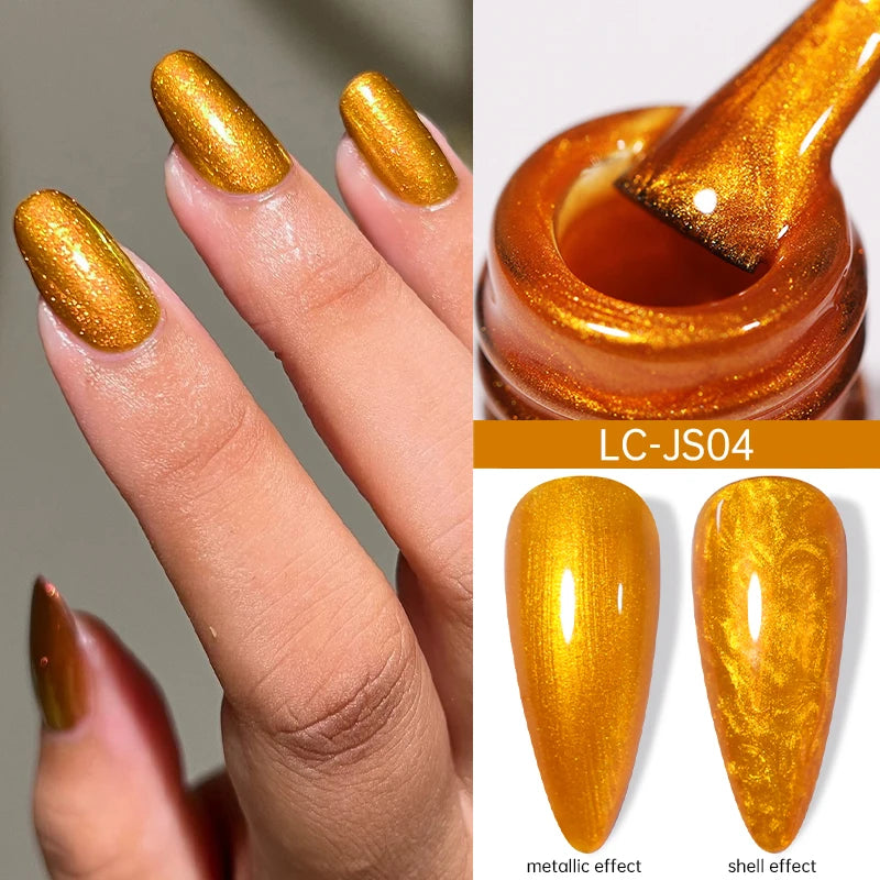 LILYCUTE 5ml Reflective Glitter Liner Gel - Champagne Sparkling Lines for French Nail Art