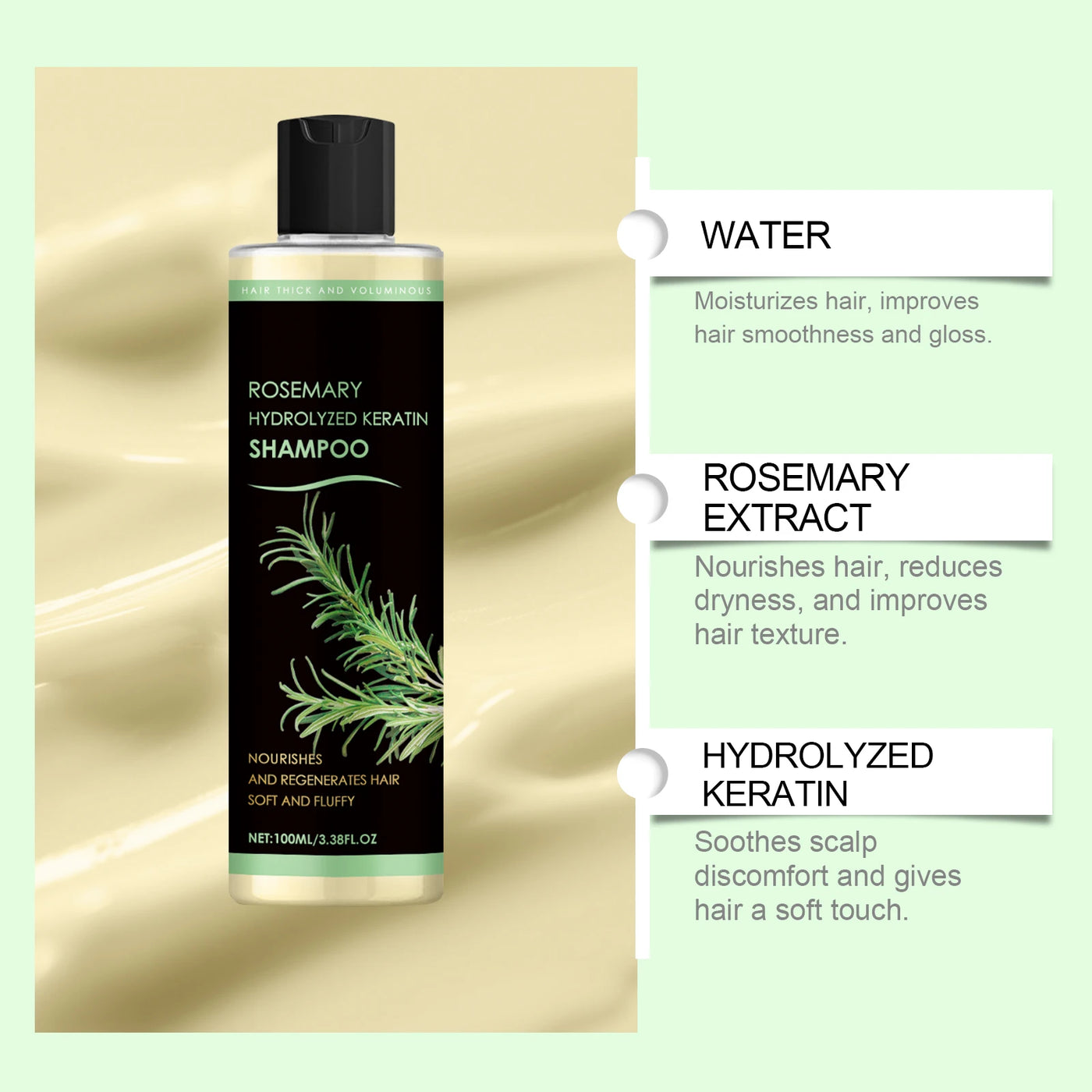 HOEGOA Rosemary Natural Shampoo - Hair Thickening, Anti-Loss & Deep Scalp Nourishment
