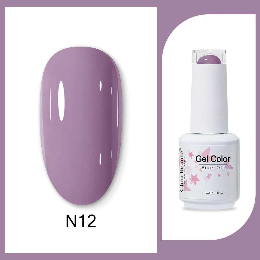 Clou Beaute 15ml HEMA & TPO Free Gel Polish - Army Green Organic Semi-Permanent Nail Art