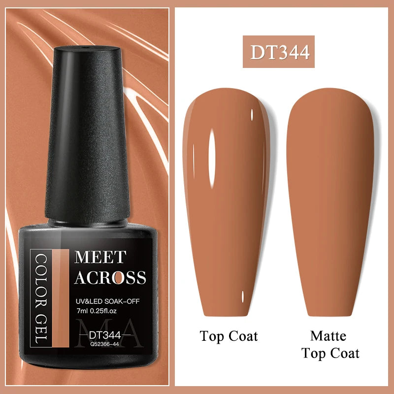 MEET ACROSS 7ml Wine Red Gel Polish - Long-Lasting French Style Nail Art Varnish
