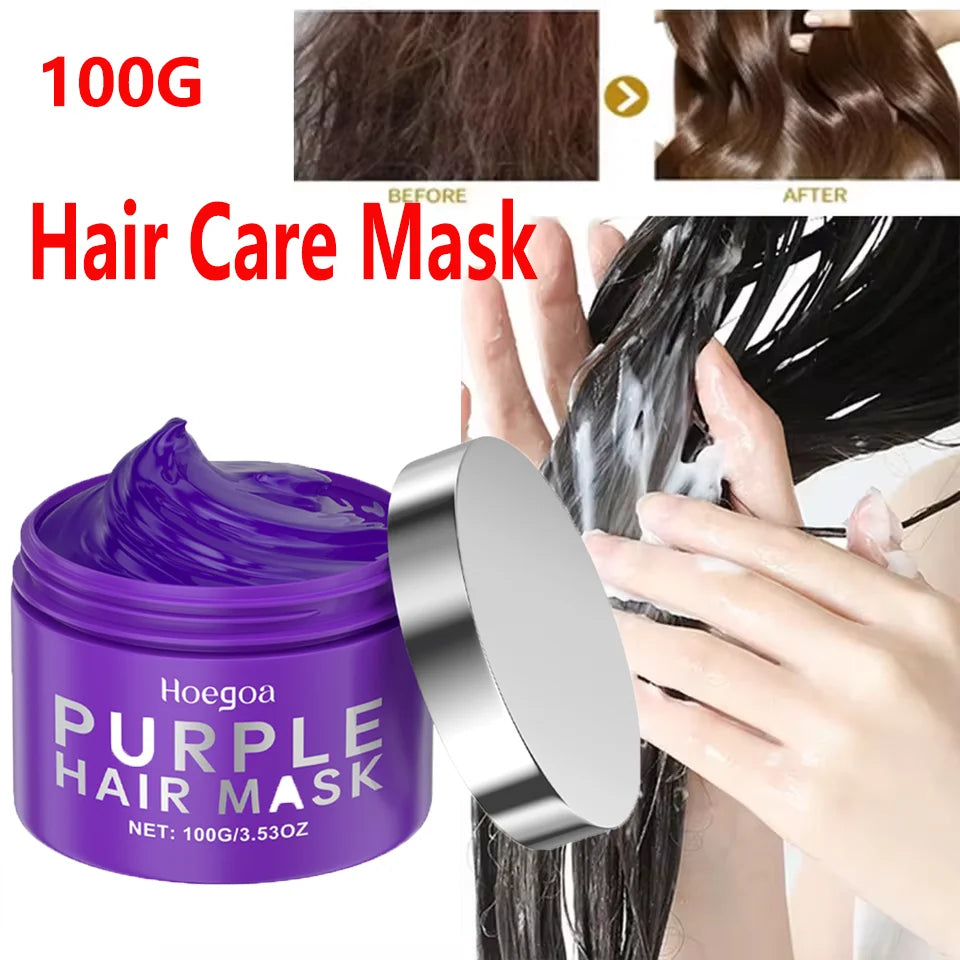 EELHOE Purple Keratin Hair Mask - Deep Repair for Damaged Frizzy Hair, Blonde & All Types