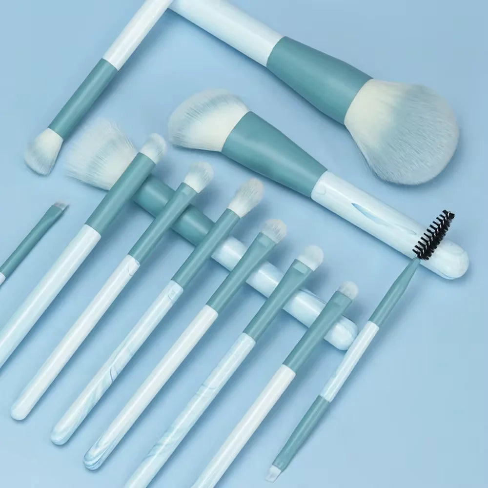 12-Piece Professional Makeup Brush Set - Soft Portable Foundation, Blush & Eyeshadow