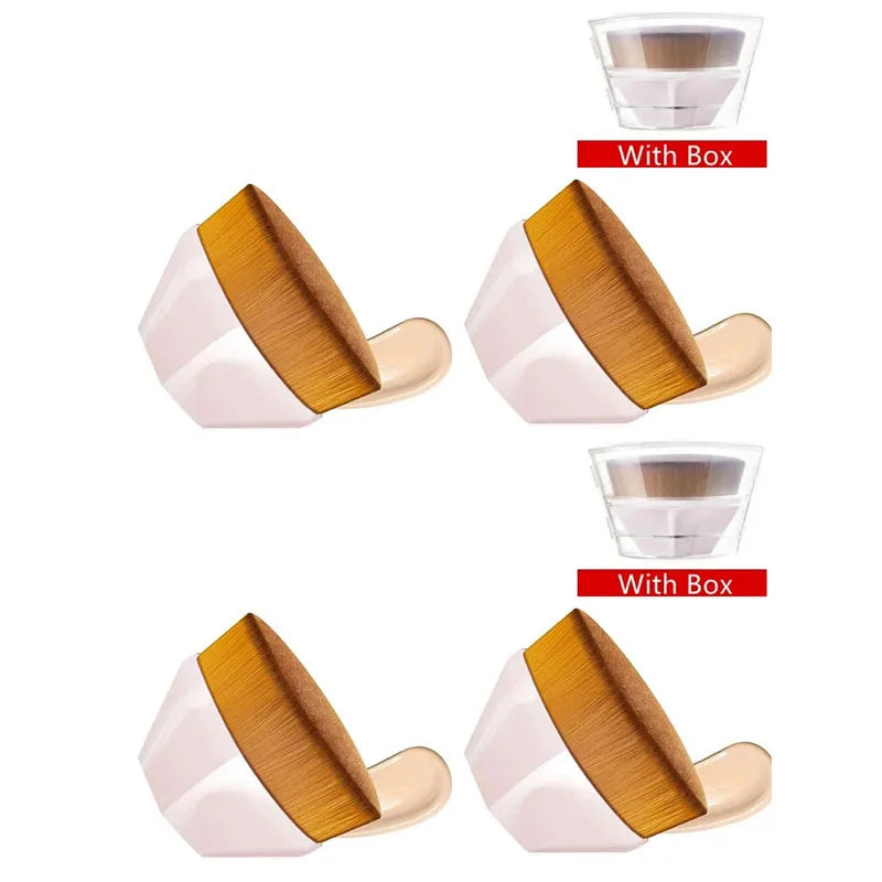 Professional Powder & Blusher Foundation Brush - Soft Wool Fiber, Available in 1-4 Pack