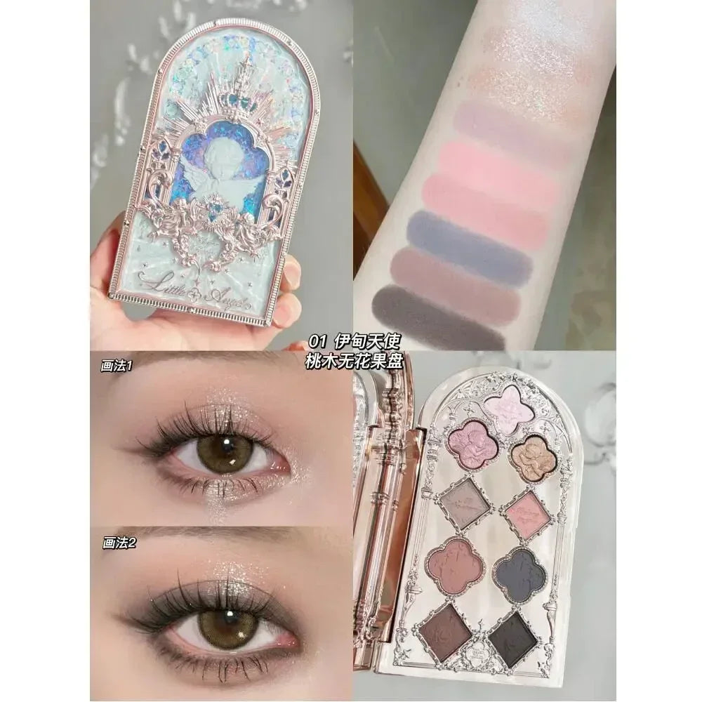 Flower Knows Moonlight Mermaid 8-Color Eyeshadow Palette - Matte, Shimmer & Glitter