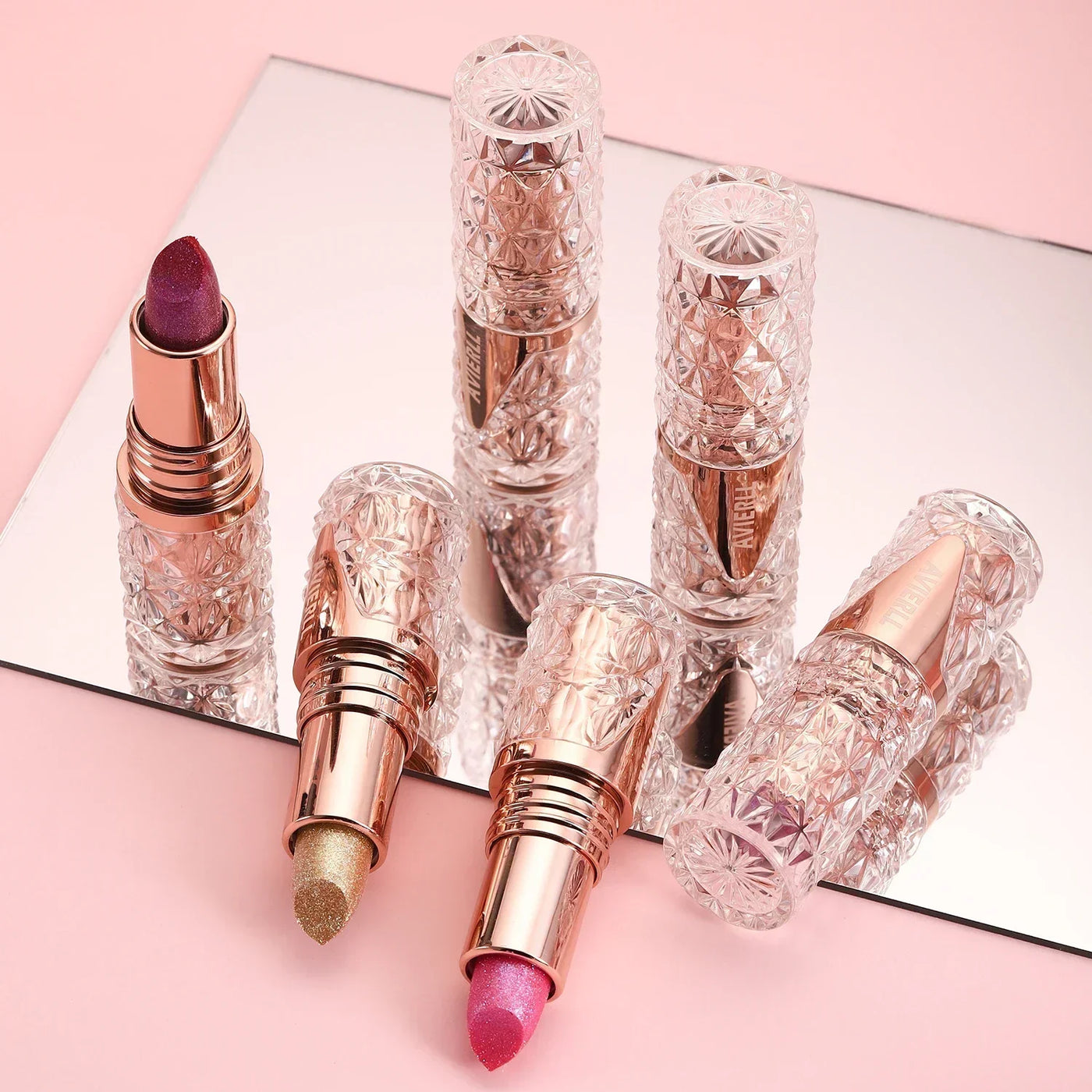 XMSJ Quicksand Gold Fine Glitter Lipstick - Moisturizing Silky Mermaid Shades