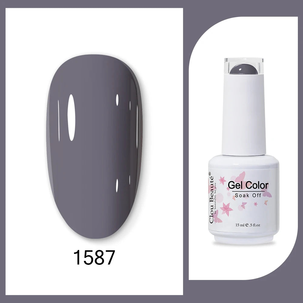 Clou Beaute 15ml HEMA & TPO Free Gel Polish - Army Green Organic Semi-Permanent Nail Art