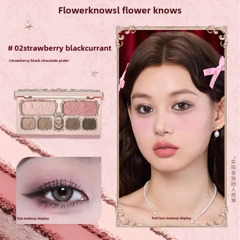 Flower Knows Moonlight Mermaid 8-Color Eyeshadow Palette - Matte, Shimmer & Glitter