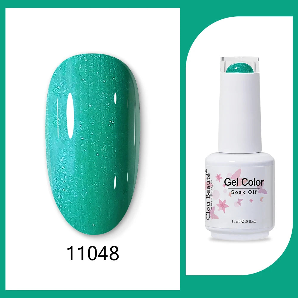 Clou Beaute 15ml HEMA & TPO Free Gel Polish - Army Green Organic Semi-Permanent Nail Art