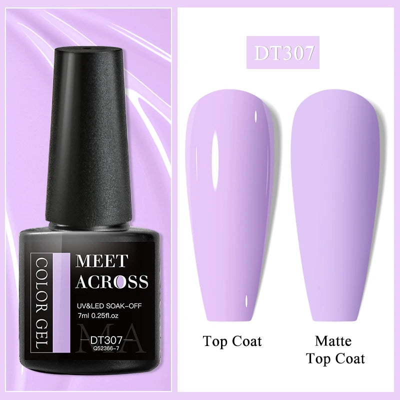 MEET ACROSS 7ml Wine Red Gel Polish - Long-Lasting French Style Nail Art Varnish