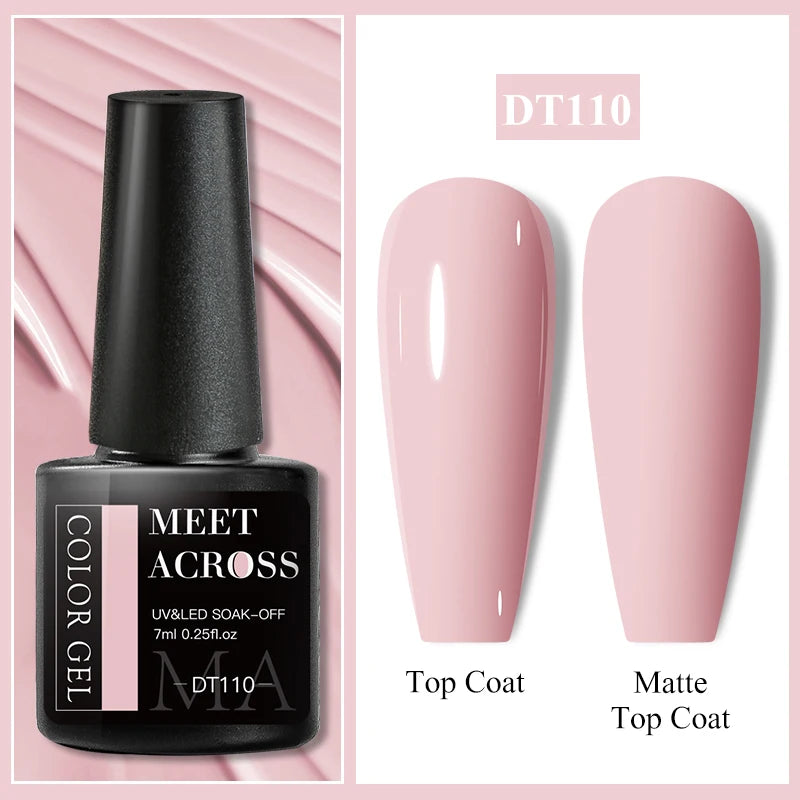 MEET ACROSS 7ml Wine Red Gel Polish - Long-Lasting French Style Nail Art Varnish