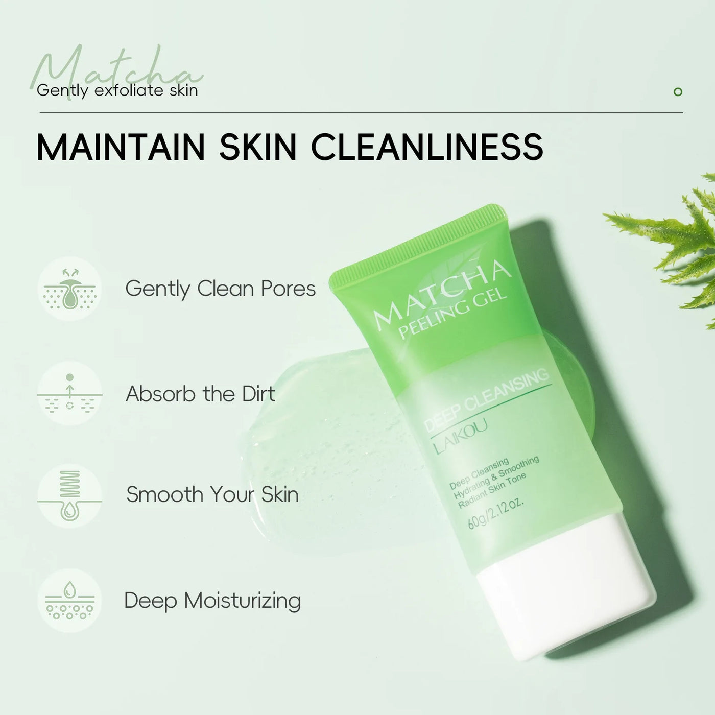LAIKOU Matcha Exfoliating Peeling Gel Facial Scrub - Moisturizing Nourishing Repair