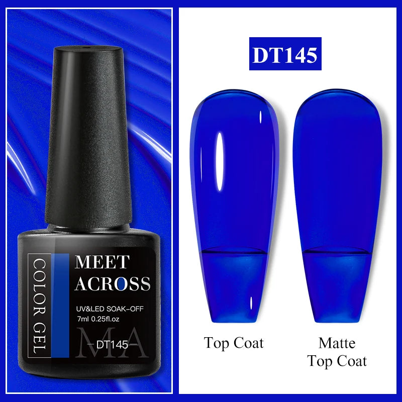 MEET ACROSS 7ml Wine Red Gel Polish - Long-Lasting French Style Nail Art Varnish