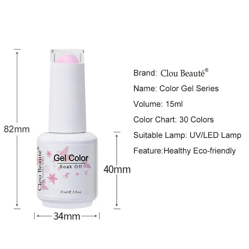 Clou Beaute 15ml HEMA & TPO Free Gel Polish - Army Green Organic Semi-Permanent Nail Art