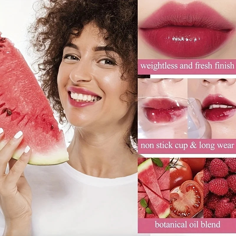 Fafamoon Fruity Lip Tint Water Gloss - Moisturizing Waterproof High-Pigment Vibrant