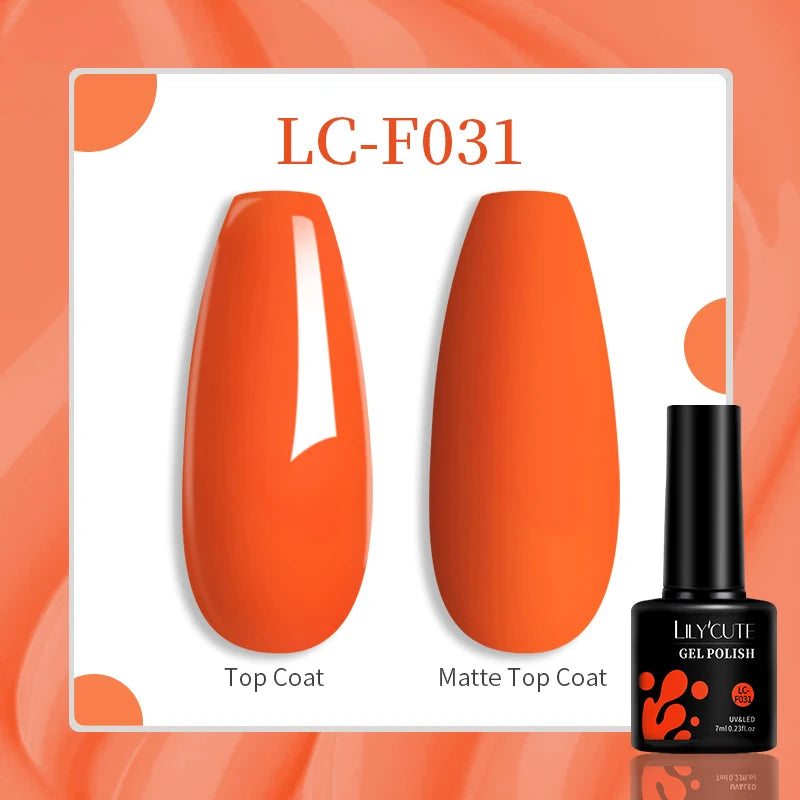 LILYCUTE 7ml Jelly Amber Dark Bloom Leopard Gel Polish - Semi-Permanent UV Nail Art