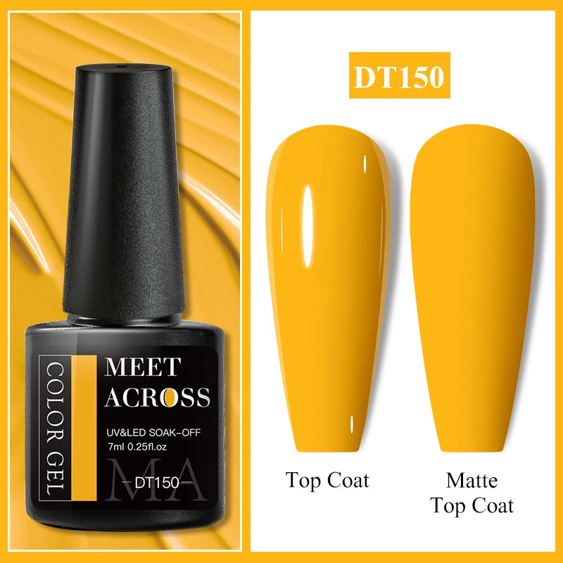 MEET ACROSS 7ml Wine Red Gel Polish - Long-Lasting French Style Nail Art Varnish