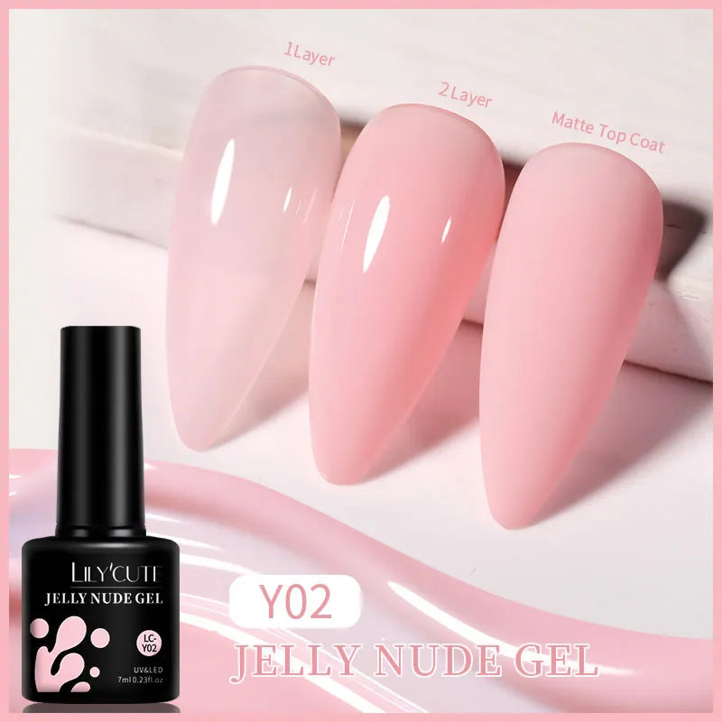 LILYCUTE 7ml No-Wipe Top Coat & UV Base Gel - Semi-Permanent Soak-Off Nail Manicure